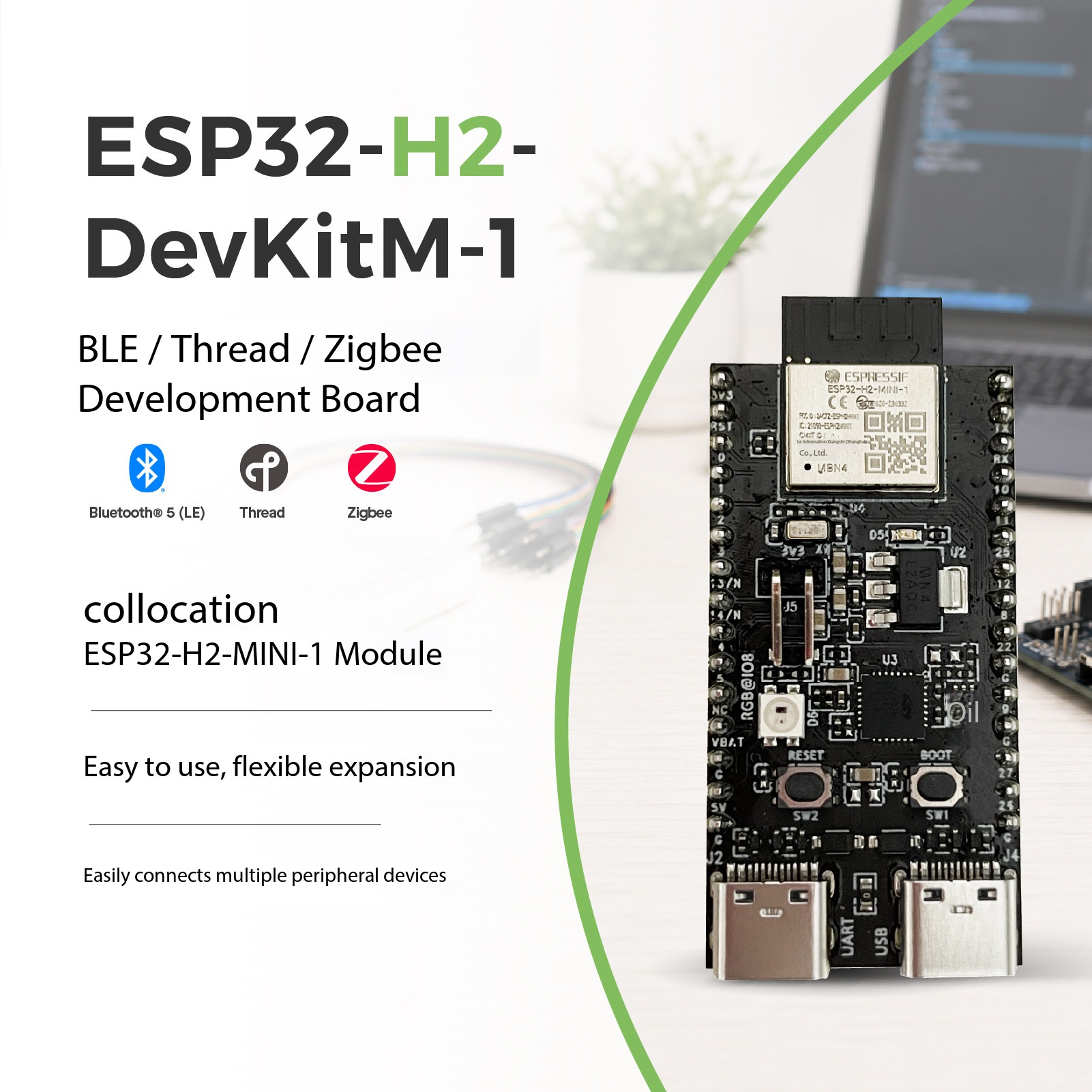 Esp32 H2 - Placa Espressif ESP32-H2-DevKitM-1 802.15.4 RISC-V Thread