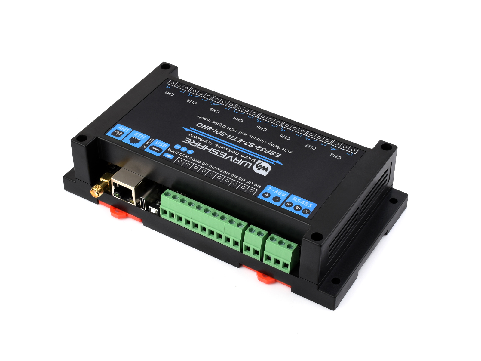 Waveshare industrial 8 canais  - Esp32 Uart Module avaliação e preço