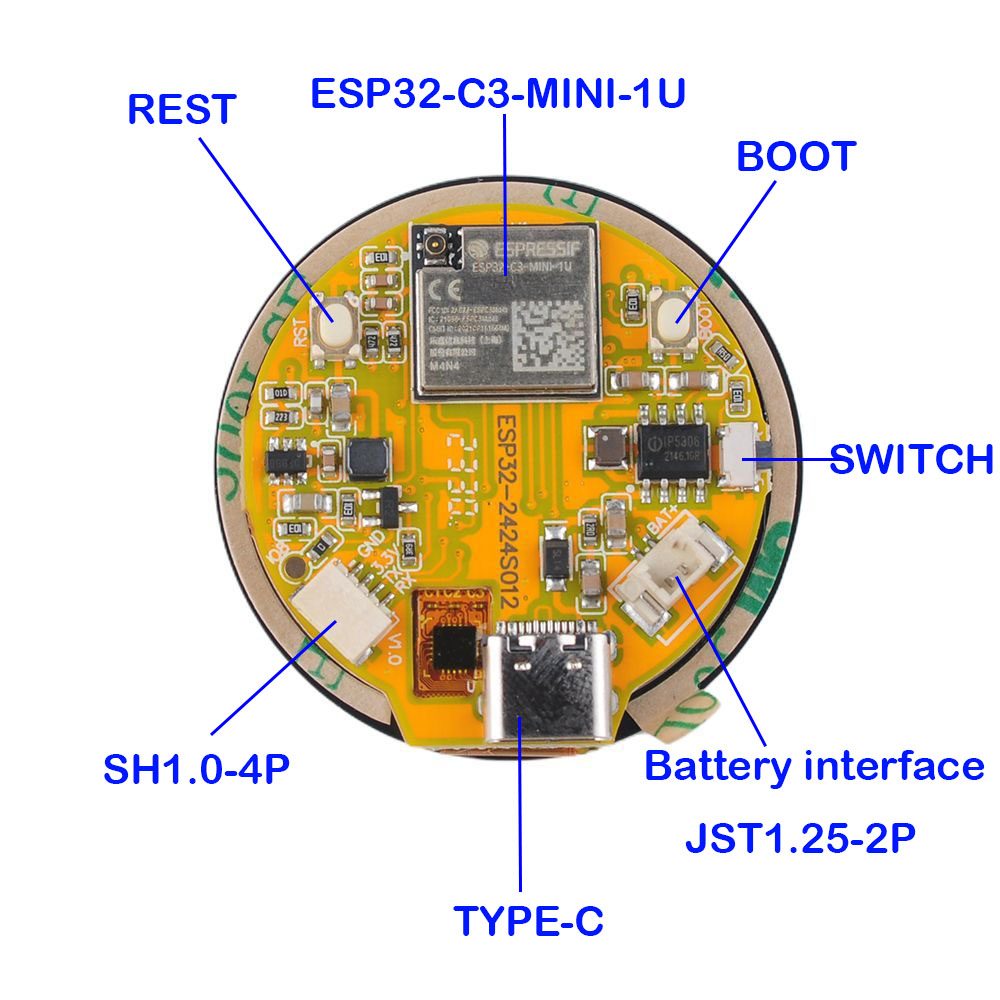 Esp32 display 1.28 polegadas E - Esp32 C3 avaliação e preço